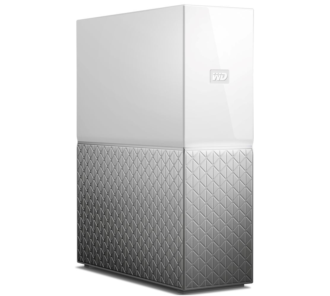 Western Digital WD My Cloud Home NAS 8TB Personal Cloud Storage device with USB and LAN ports, designed for easy access and backup.